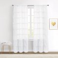 thumbnail image 1 of VCNY Home Vian Ruffle Rod Pocket Sheer Curtain Panel Pair, White, 38" x 96", 1 of 5