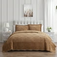 thumbnail image 1 of VCNY Home Westland 3-Piece Caramel Solid Tile Bedspread Set, King, Adult, Unisex, 1 of 5