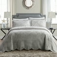 thumbnail image 1 of VCNY Home Westland 3-Piece Grey Solid Tile Bedspread Set, King, Adult, Unisex, 1 of 6