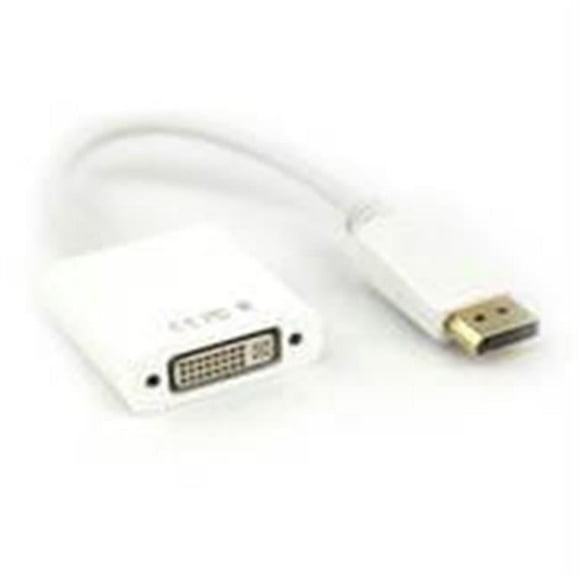 VCOM 6inch DVI Female to DisplayPort Male Cable - White