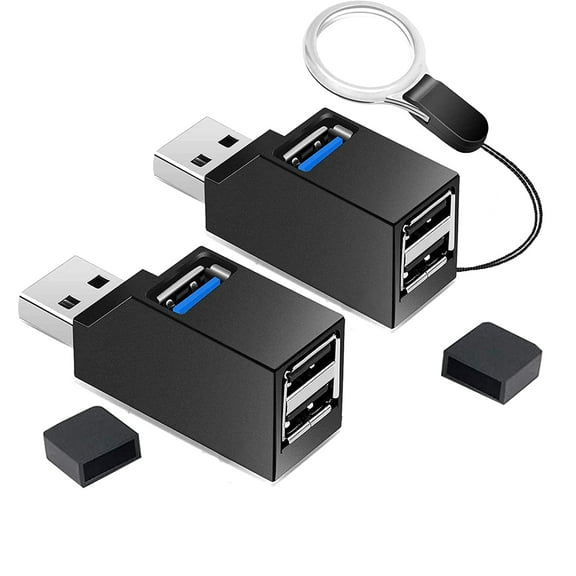 VCOM Mini USB Hub, Portable 3-Port USB Data Splitter (USB 3.0+USB 2.0*2) High Speed Extension for Mac Pro, iMac, Surface Pro, XPS, Desktop, Laptop, USB Sticks, Hard Drives, Headset, Mouse (2 Pack)