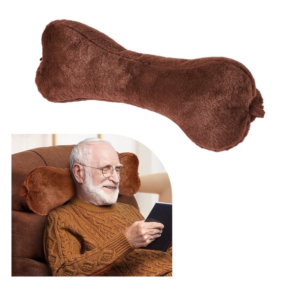 VCOMSOFT Recliner Neck Support Pillow - Orthopedic Headrest for Pain Relief, Adjustable Cushion (Brown)