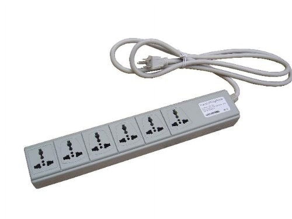 VCT USP600 - Universal Power Strip 6 Outlets 100V to 220V/250V and 3500 Watts Built-in Universal Surge Protector with Window Shutters and Circuit Breaker for Worldwide Use