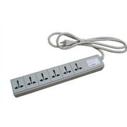 VCT USP600 - Universal Power Strip 6 Outlets 100V to 220V/250V and 3500 Watts Built-in Universal Surge Protector with Window Shutters and Circuit Breaker for Worldwide Use