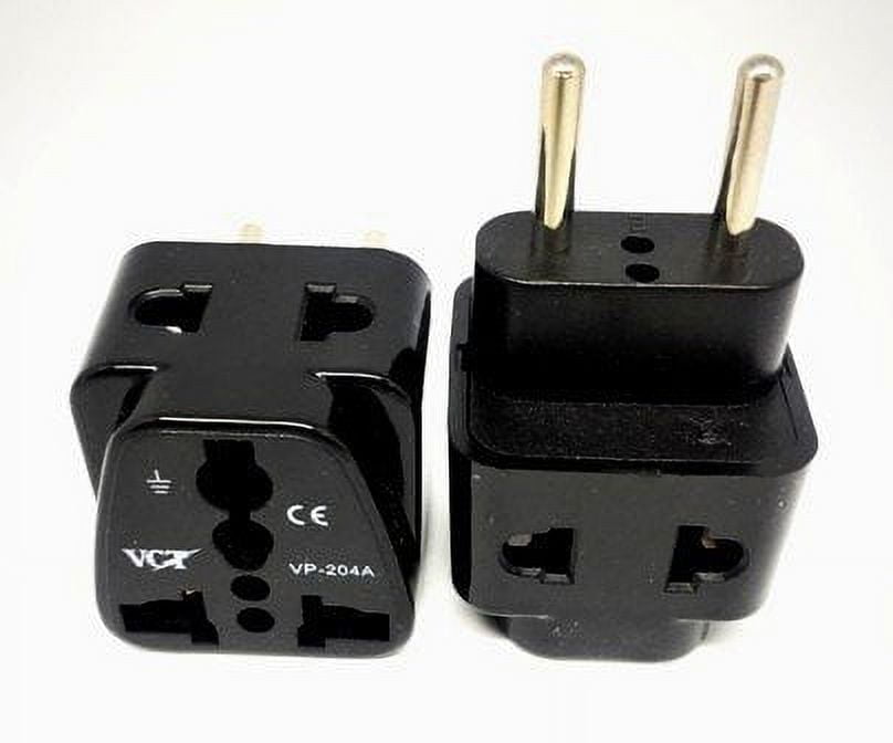 VCT Universal 2-outlet Plug Adapter for USA to Europe, Italy, France ...