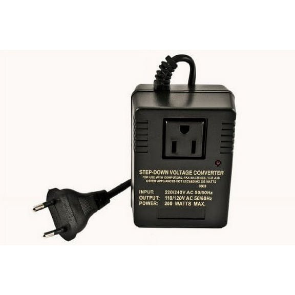 VCT VM 200 Deluxe Step Down Voltage Converter for Travel to 220V / 240V Countries - 200Watts