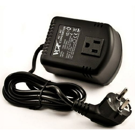 VCT VOD100GS - 100 Watt Step Down Voltage Converter With Euro Plug For Travel To Europe & Asia 220V/240V.