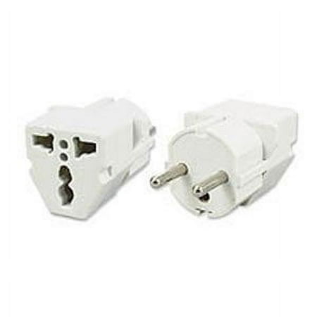 vct vp-109 universal plug adapter for usa to europe - heavy duty shucko plug also fits recessed outlets in europe - ce certified