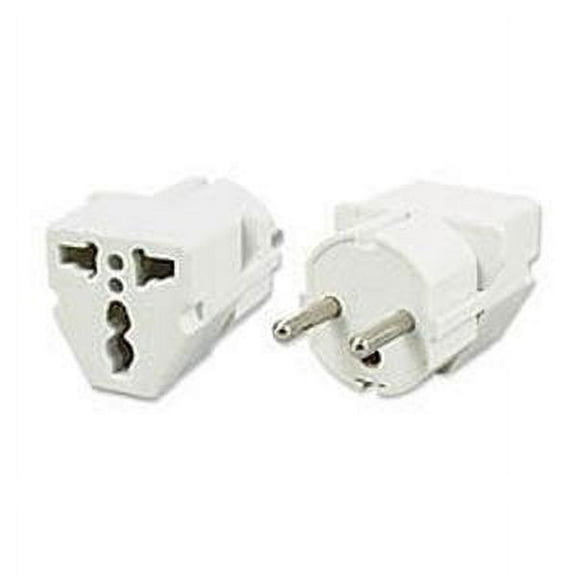 VCT VP-109 Universal Plug Adapter for USA to Europe - Heavy Duty Shucko Plug Also Fits Recessed Outlets in Europe - CE Certified