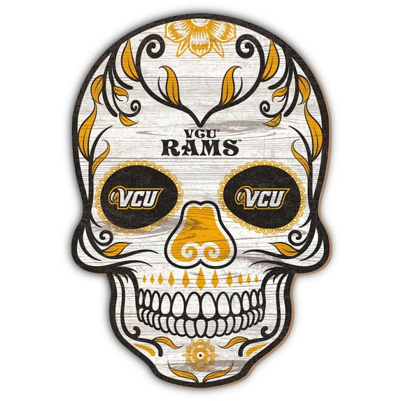 VCU Rams 12'' Sugar Skull Sign