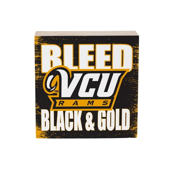 VCU Rams 6" Square Fan Chant Wood Block Shelf Sign