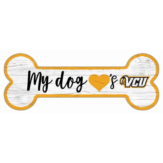 VCU Rams 6" x 12" Team Dog Bone Sign
