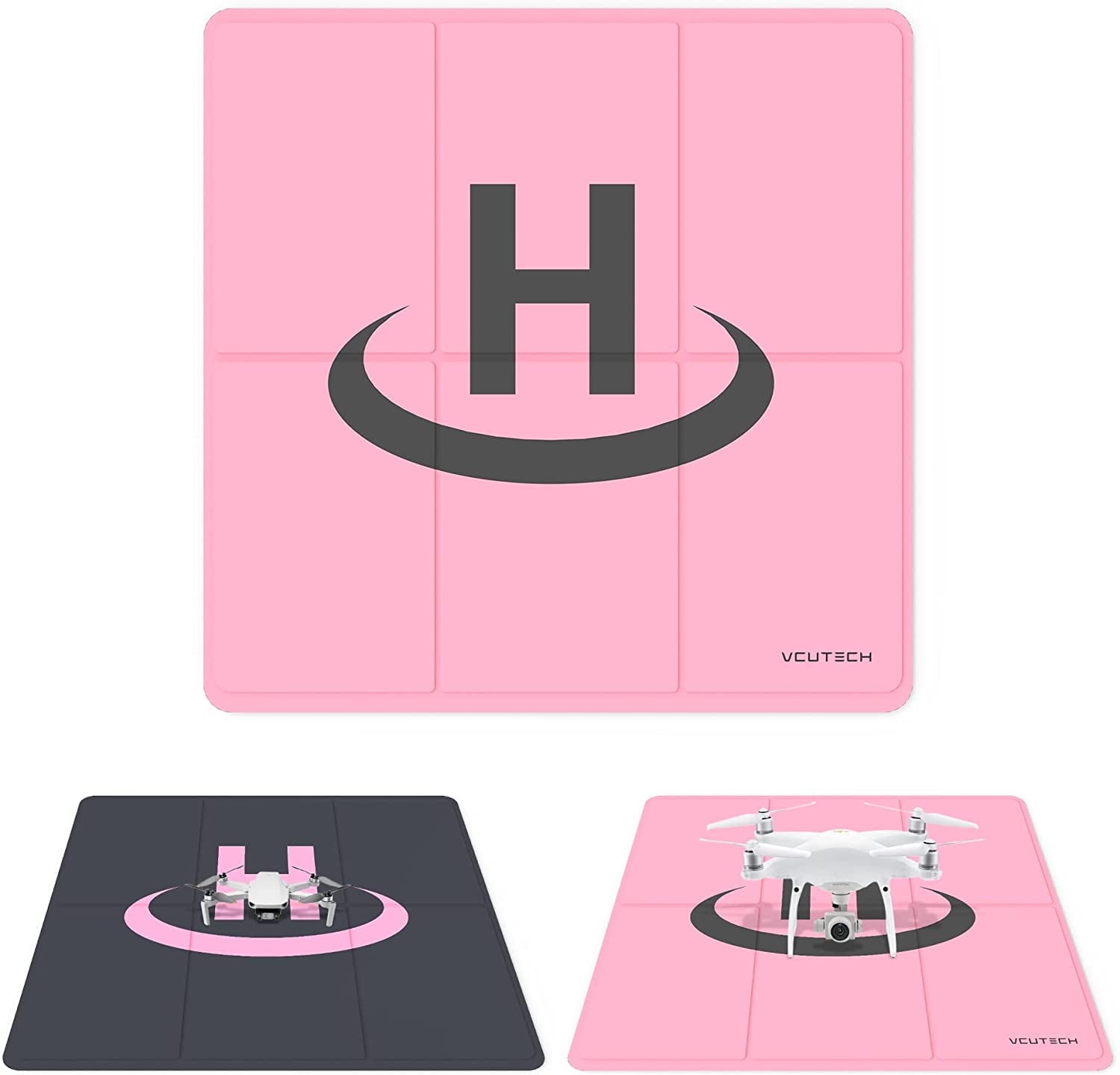 VCUTECH Drone Landing Pad 25 inch(65cm) for DJI Mavic 3 | Mavic Air 2/2S | Mavic Mini 2/1/SE | Mavic 2 Pro/Zoom | DJI FPV | DJI Phantom | Drone Accessories(Pink)