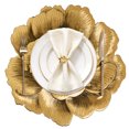 thumbnail image 1 of VCVCOO 15 Inch Round Placemats Set of 4, Gold 3D Hibiscus PVC Table Mats, Non-Slip, Heat & Stain Resistant, Waterproof Wipe Clean Dining Place Mats, 1 of 9