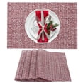 thumbnail image 1 of VCVCOO Christmas Placemats Set of 4,Washable Durable Vinyl Woven Table Mats,Elegant Heat Resistant Placemat for Kitchen Dining Table Red, 1 of 14