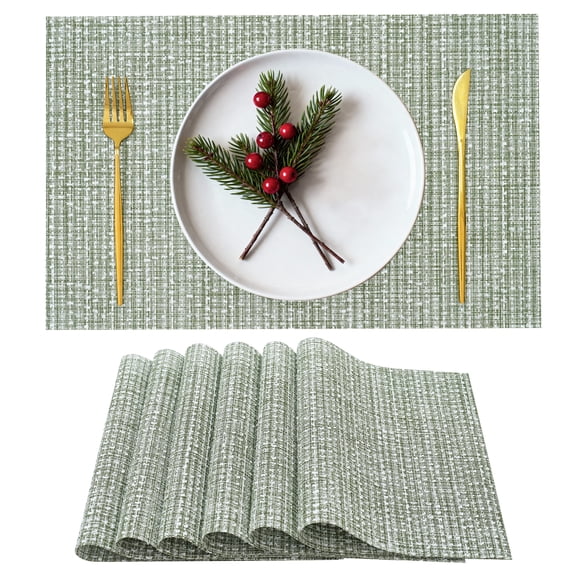 VCVCOO Christmas Placemats Set of 6 Woven Heat Resistant Durable Place Mats, Easy to Clean Washable Table Mats for Dining Room Decoration