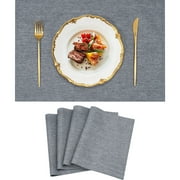 VCVCOO Cloth Placemats Set of 4, Polyester Blend Machine Washable Linen Table Mats, Heat Resistant Fabric Placemats Farmhouse Place Mats for Dining Table, 13x19 inch