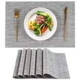 thumbnail image 1 of VCVCOO Gray Placemats Set of 6 - Easy Clean Washable Vinyl Placemats - Wipeable Heat Resistant Table Mats for Dining Table - 12x18 inch, 1 of 12