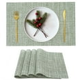 thumbnail image 1 of VCVCOO Green Christmas Placemats Set of 4, Washable Wipeable Place Mats Vinyl Woven Table Mats Heat Resistant Placemat for Dining Table Indoor/Outdoor, 1 of 14