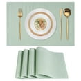 thumbnail image 1 of VCVCOO Green Placemats Set of 4 - Easy Clean Washable Vinyl Placemats, Wipeable Heat Resistant Table Mats for Dining Table, 12x18 inch, 1 of 10