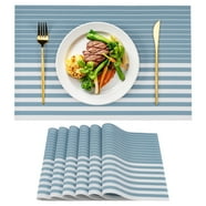 ONEFIND Set of 6 Round Placemats, 15 inch Beige Woven Table Mats, Heat ...