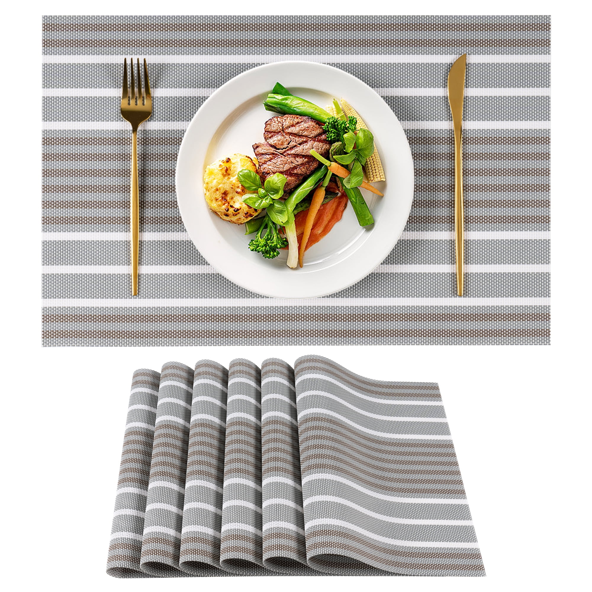 Placemats Set of 6, Heat Resistant NonSlip Place Mats for Dining