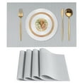 thumbnail image 1 of VCVCOO Placemats Set of 4 - Heat Resistant Non-Slip Placemats for Dining Table, Washable Wipeable PVC Vinyl Woven Table Mats Gray White, 1 of 10