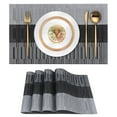 thumbnail image 1 of VCVCOO Placemats Set of 4 - Heat Resistant Non-Slip Table Placemats for Indoor Dining, Washable Wipeable PVC Vinyl Woven Table Mats Gray, 1 of 10