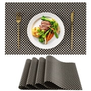 VCVCOO Placemats Set of 4 Washable Indoor/Outdoor Vinyl Place Mats for Dining Table, Durable Heat Resistant PVC Weave Table Mats