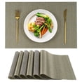 thumbnail image 1 of VCVCOO Placemats Set of 6 - Easy Clean Woven Vinyl Placemats for Dining Table, Indoor/Outdoor Place Mats, Washable PVC Table Mats Green, 1 of 12