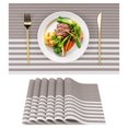 thumbnail image 1 of VCVCOO Placemats Set of 6, Woven Vinyl Table Placemats, Non-Slip Heat Resistant Washable Wipeable Kitchen Dining Place Mats, 12"W x 18"L, 1 of 11