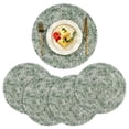 thumbnail image 1 of VCVCOO Round Braided Placemats Set of 4 Table Mats for Dining Tables Woven Washable Place Mats 15 inch Green, 1 of 12