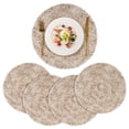 thumbnail image 1 of VCVCOO Round Placemats Set of 4 Braided Place Mats Washable Table Mats for Dining Tables Wedding Holiday Party, 1 of 12