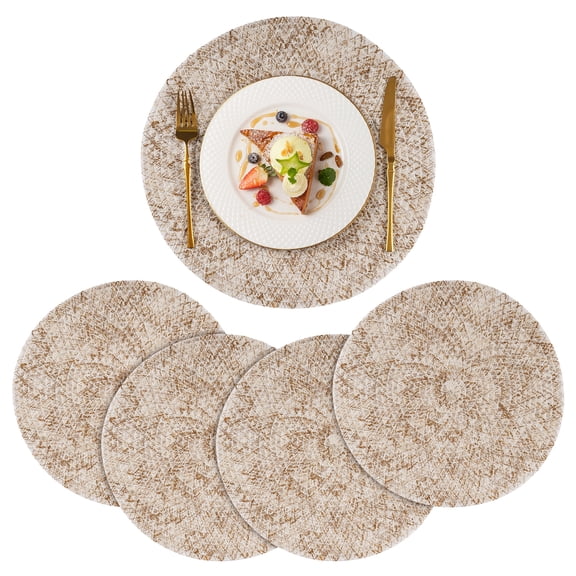 Cardinal Bird Round Placemats Set of 4 Holly Branches Berry Winter ...