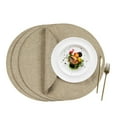 thumbnail image 1 of VCVCOO Set of 4 Cloth Placemats Round, 15 inch Soft Linen Fabric Machine Washable Placemats, Heat Resistant Table Mats for Indoor & Outdoor Dining, 1 of 10