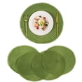 thumbnail image 1 of VCVCOO Round Placemats Set of 4, 15 inch Grass Green PET Table Mats Washable Heat Resistant for Dining Table Wedding Holiday Party, 1 of 11