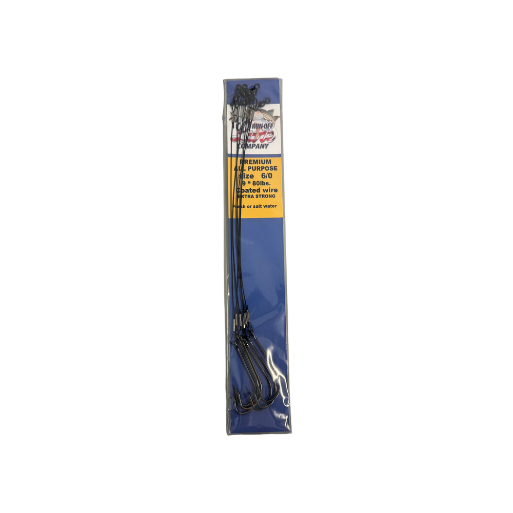 Run Off Lures VCW-6/0-18 18 Inch Vinyl Coated 80 Lbs Wire #6/0 Hook