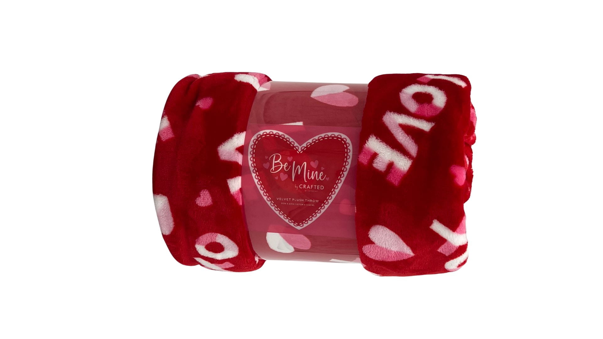 Crafted By Catherine Valentine's Day Plush Throw, XOXO Love, Standard Size, All Ages