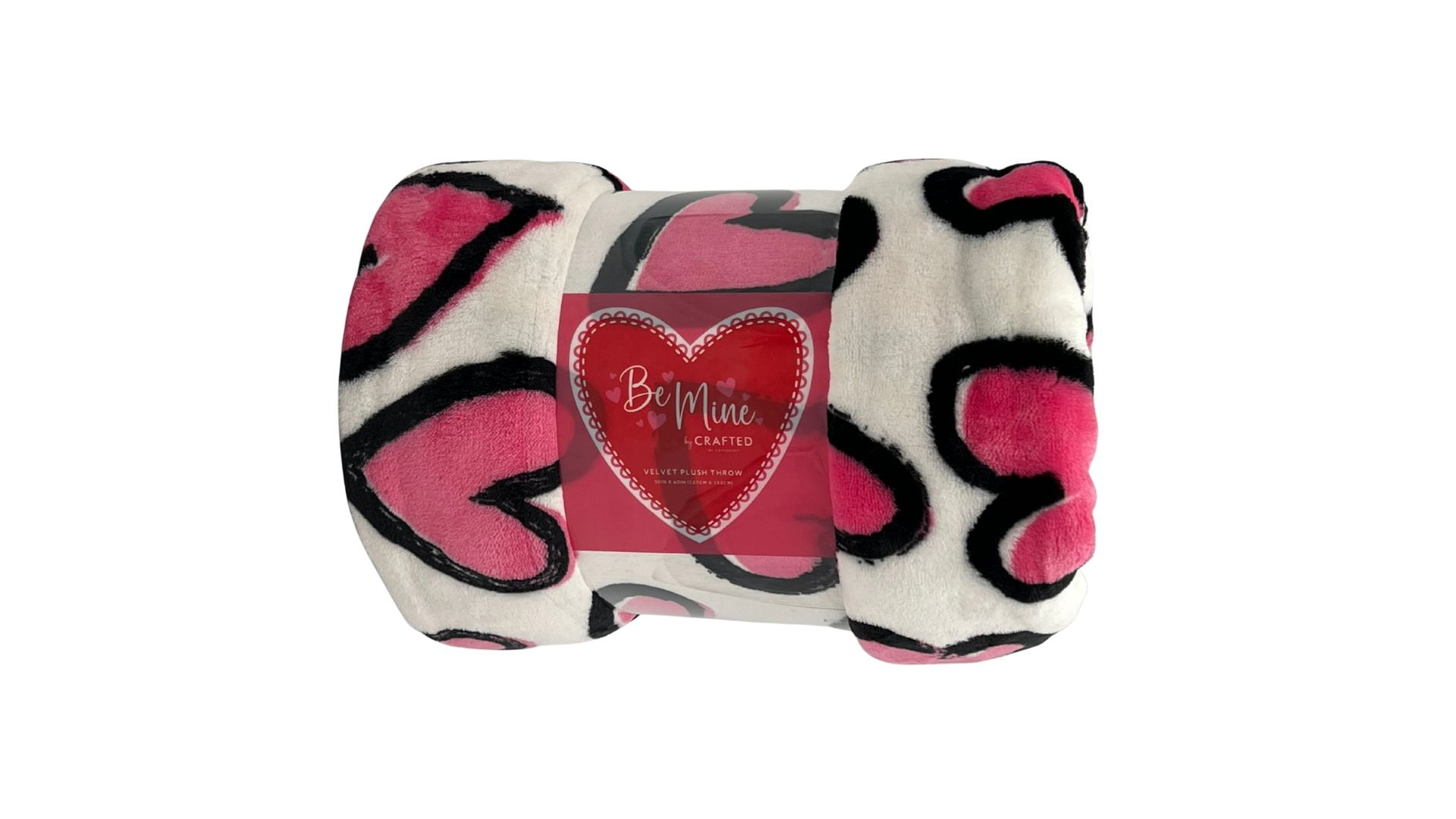 Crafted By Catherine Valentine's Day Plush Throw, Painted Hearts, Standard Size, All Ages