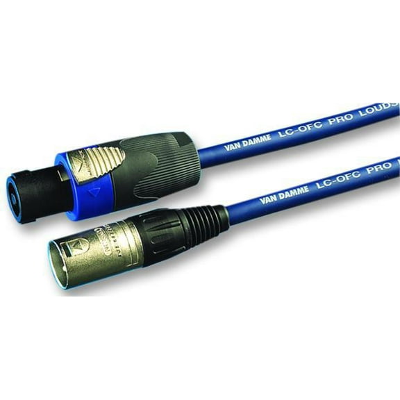 VDC - 4 Pin Speakon to 3 Pin XLR Male to Male Lead, 5m Blue