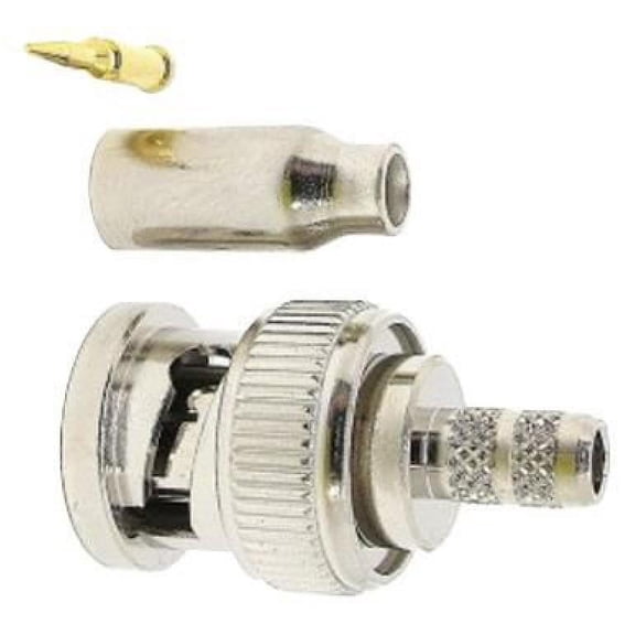VDC - 75 ohm BNC Crimp Plug, DC to 2GHz - RG179 Cable