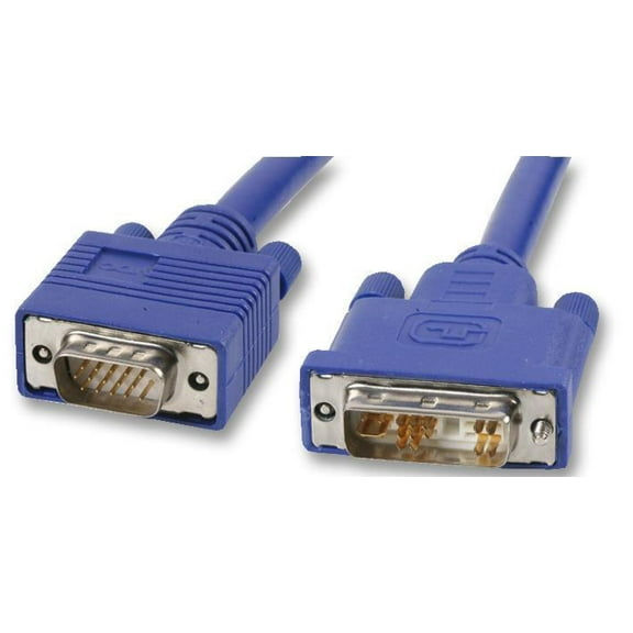 VDC - DVI-A Male to 15 Pin VGA (D Sub) Male Lead, 2m Blue