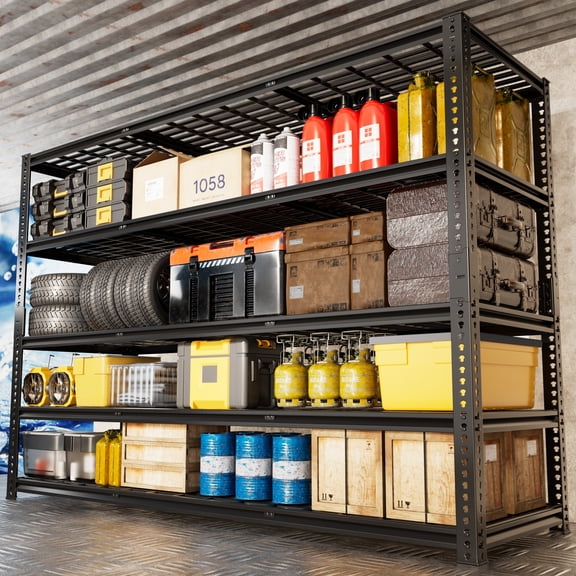 VDEVY 3030LBS Metal Storage Shelves 60"W x 24"D x 72"H Garage Shelving Units Adjustable Storage Rack Heavy Duty Industrial Shelving