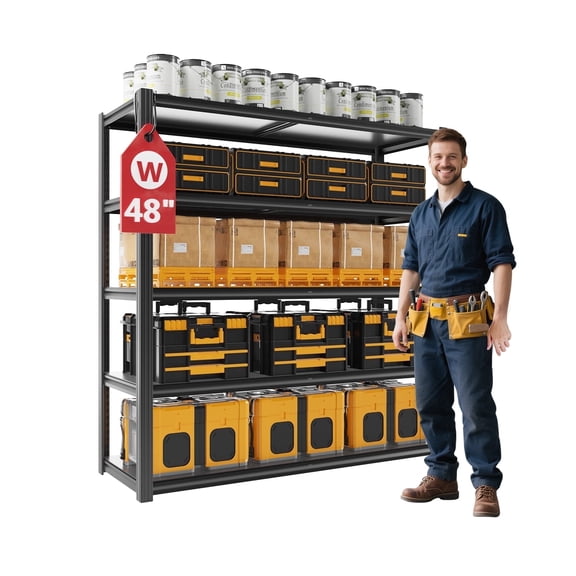 VDEVY 48"W Heavy Duty Shelving 3030LBS Steel Shelving Adjustable Garage Storage Industrial Shelf,48"W x 24"D x 72"H