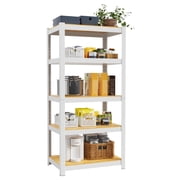 VDEVY 5 Tier 24" W x 16" D x 60" H Storage Shelves White Metal Garage Shelving 1500LBS White Pantry Shelves Industrial Heavy Duty Shelving Adjustable Utility Ra