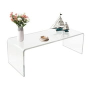 VDGPWA 50  Super Large All Acrylic Waterfall Coffee Table, 0.8  Thickened, Clear