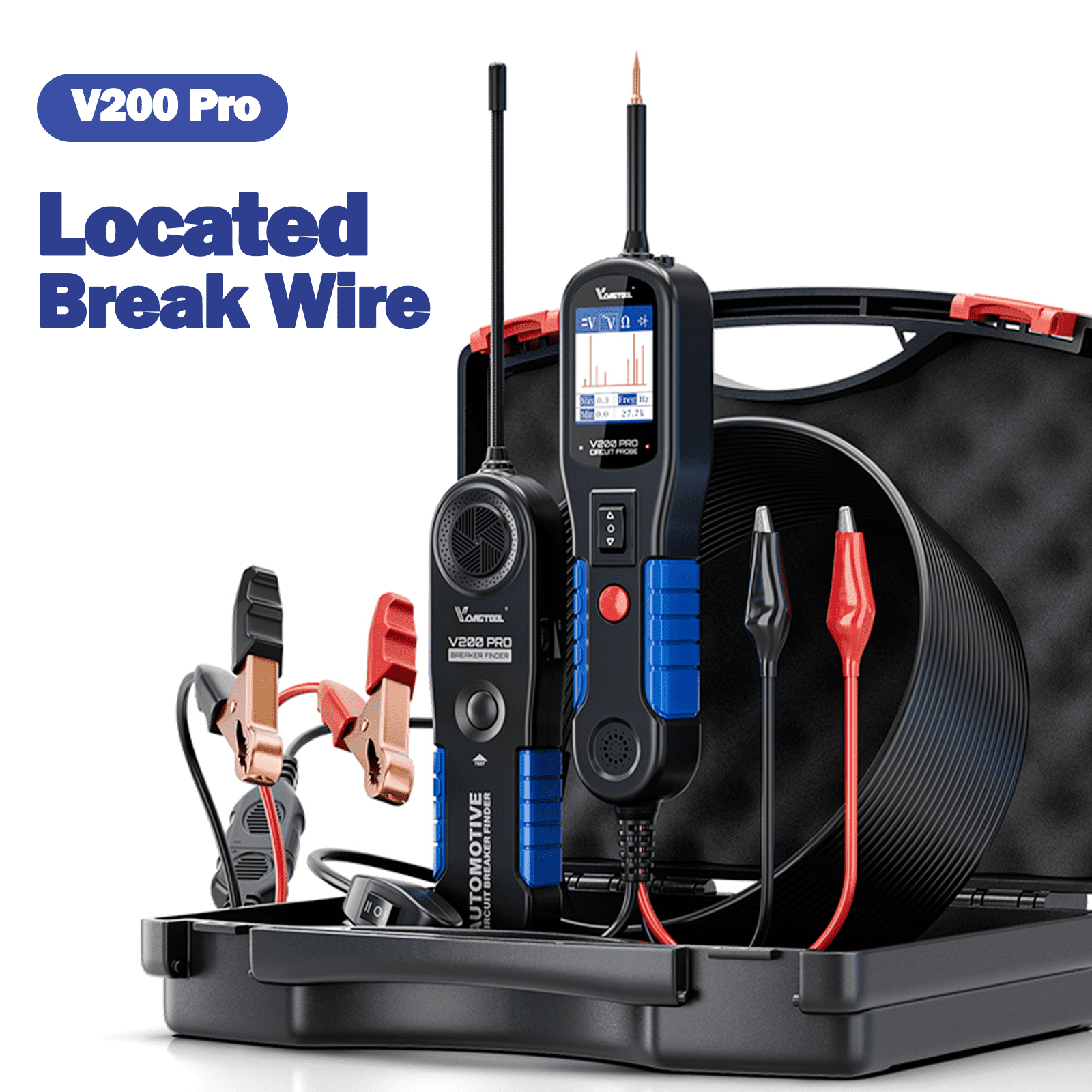 VDIAGTOOL V200 PRO Automotive Power Probe Tester Circuit Breaker Finder Tool 12/24V Electrical Open Short Circuit Finder Wire Tracer