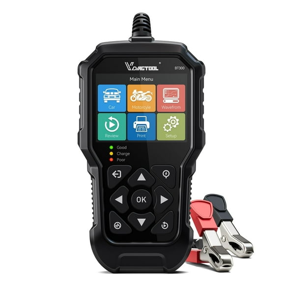 Vdiagtool BT300 Car Battery Tester 6V 12V, 5-3000 CCA Battery Load Tester Automotive Digital Analyzer Alternator Charging Cranking System Tester