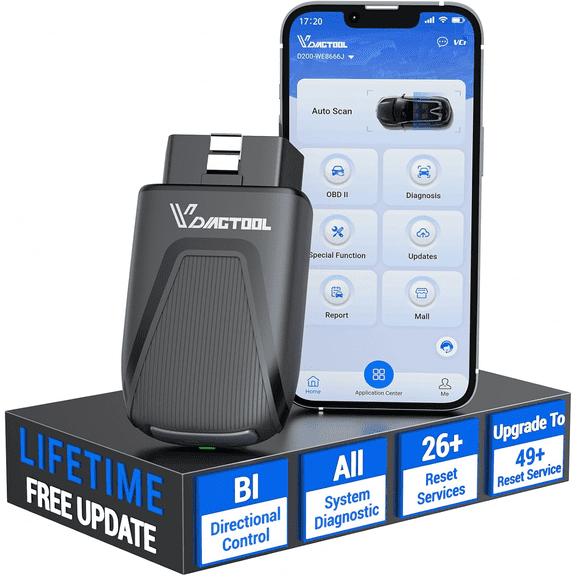 VDIAGTOOL D200 OBD2 Scanner Bluetooth, 2026 Bidirectional Scan Tool, 26+ Resets (Can Unlock 49+Resets), All System Diagnostic Scanner for All Vehicles, Free Updates