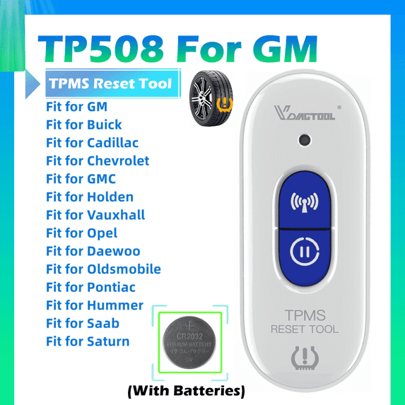 VDIAGTOOL TP508 TPMS Reset Tool for GM, Tire Pressure Sensor Activation Relearn Device, 315/433MHz Tire Monitor Tool
